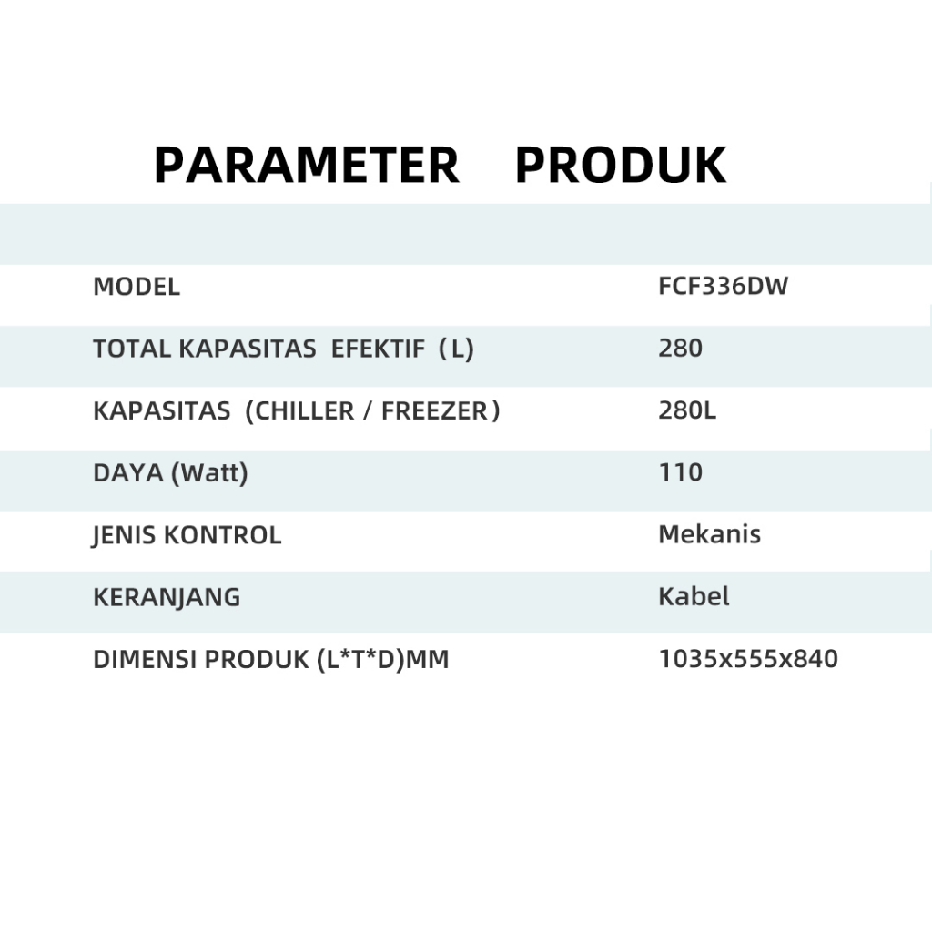 Changhong Chest Freezer FCF336DW Kapasitas 280 Liter (Fast Freezing) (Design Look Minimalis) ( Big Capacity) (Voltase Yang Stabil)