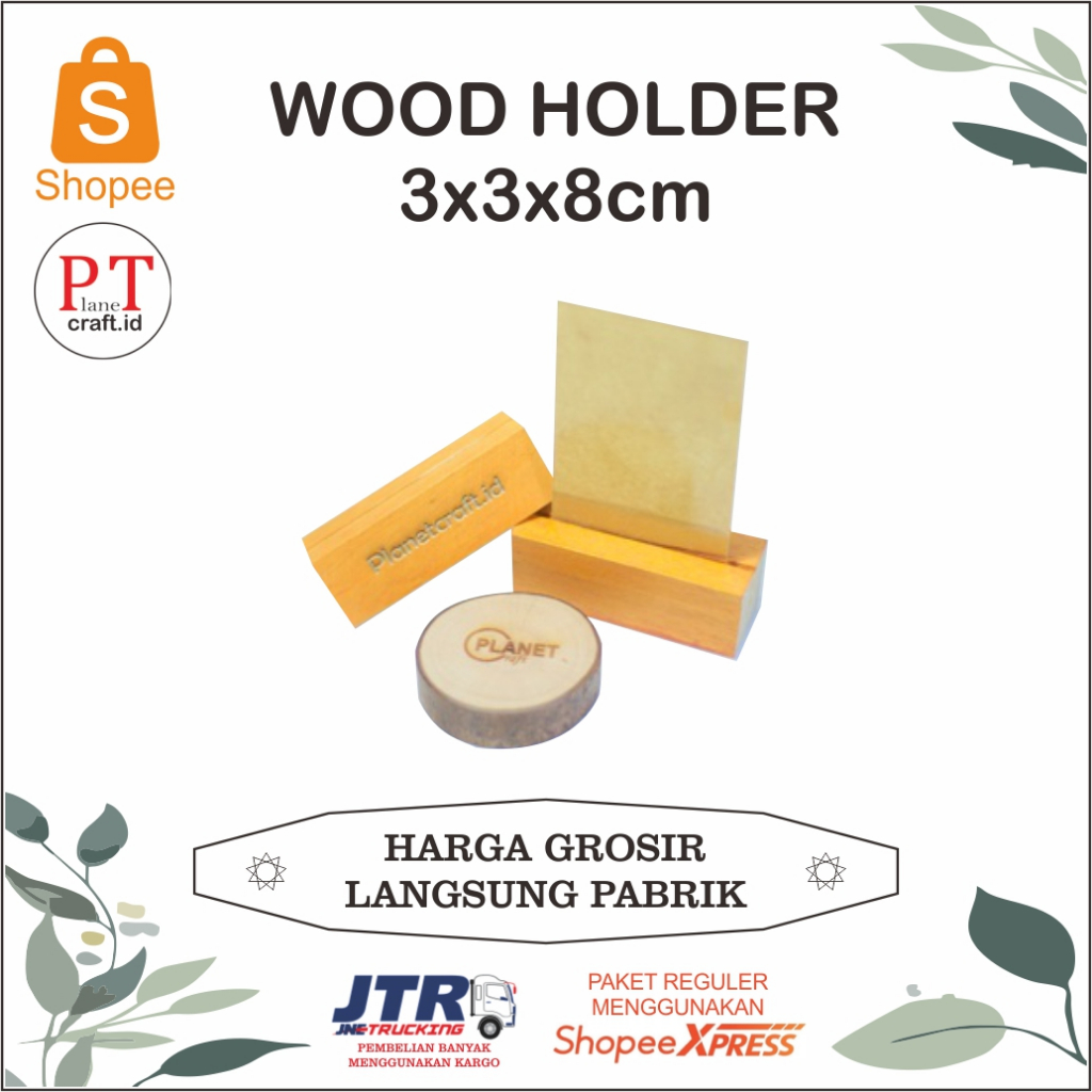 

wood holder card tag holder kayu 8cm stand akrilik,lanyard,name tag,akrilik,holder, perlengkapan