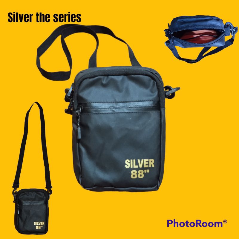 TAS QUIKSILVER TAS SILVER TAS SELEMPANG SILVER SLING BAG SILVER ANTI AIR