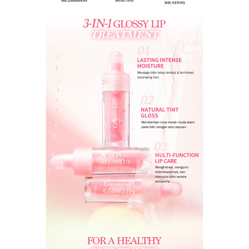 ❣️Rakkistore99❣️ BNB barenbliss Ceramoist Glow Lip Serum [3in1 Glossy]