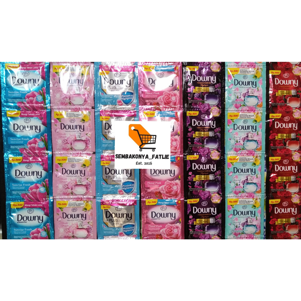 DOWNY KEMASAN 500 PEWANGI DAN PELEMBUT PAKAIAN / 1 RENCENG ISI 12 PCS