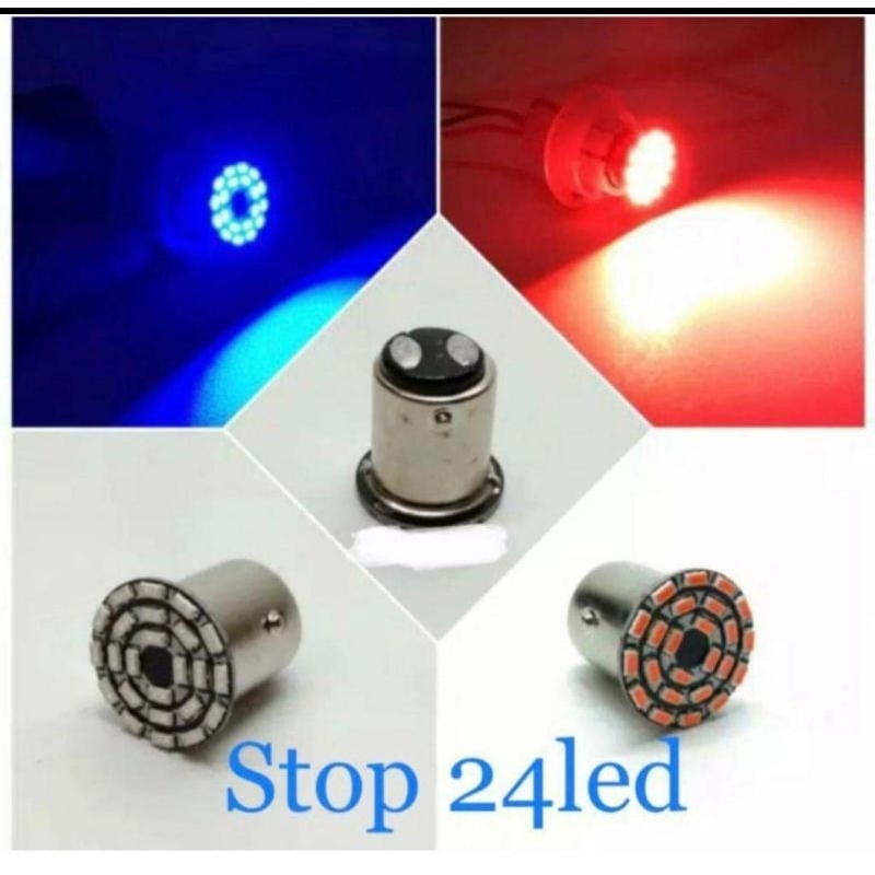 Lampu stoplamp belakang 24 led 12 volt kedip cepat strobo saat di rem pnp semua motor universal