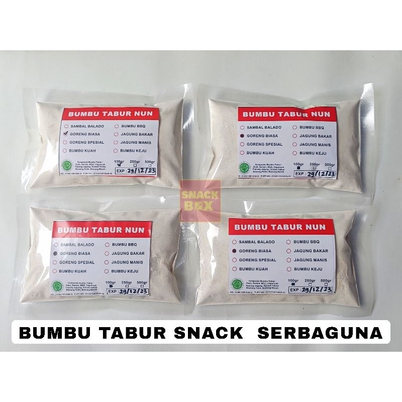 

Bumbu Tabur Martabak Telor, Makaroni, Kentang goreng (repack 100gr) Asin Gurih