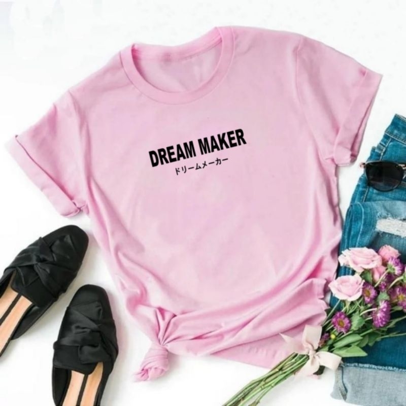 Kaos wanita atasan wanita distro lengan pendek kaos oblong cewek baju perempuan dream