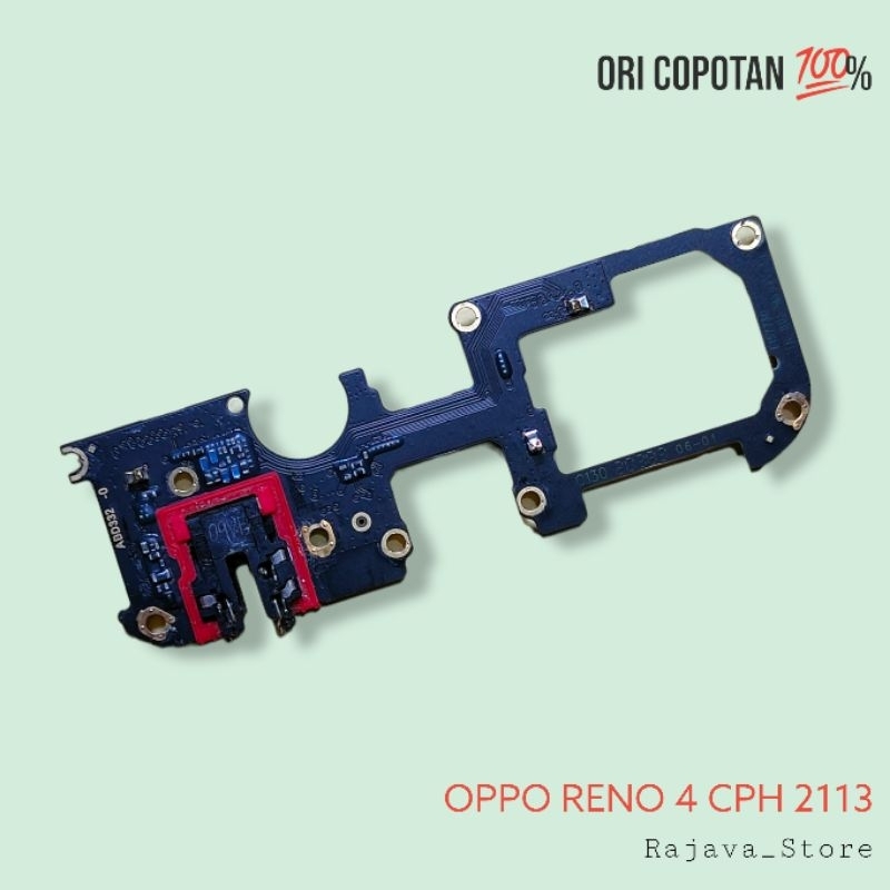 Board papan konektor lcd headset mic bawah oppo reno 4 4g ori original cabutan copotan asli normal t