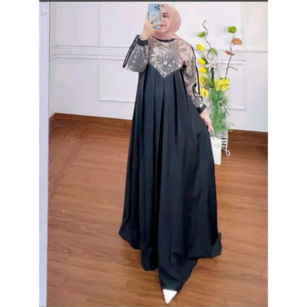 Sila Dress / Ukuran M~L~XL / Gamis Muslim Wanita Barukat Tile Bordel /Gamis Dress Barukat Pesta Kondangan Lebaran Terbaru Termurah