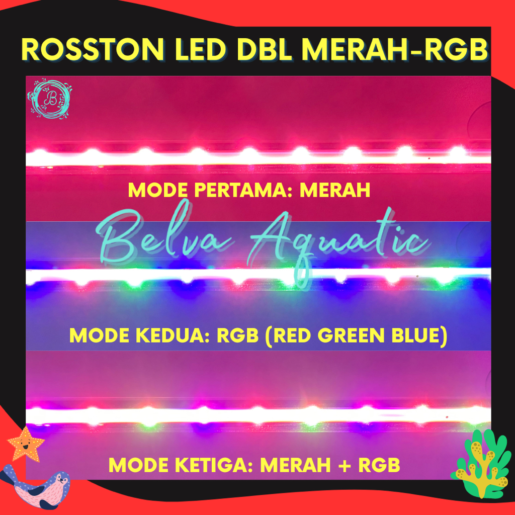 LED CELUP T4 50 CM AQUARIUM DBL Change 3x Ganti Mode Day Night N-50 3 Mode Kuning Lampu Ikan