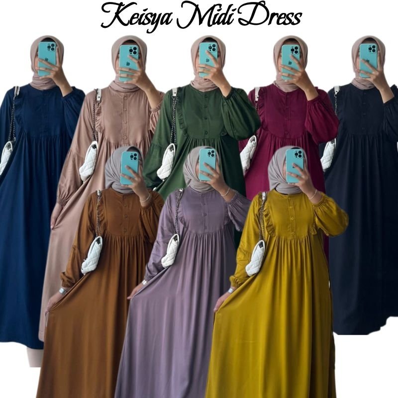 BISA COD GALERIAZKIYA KEISYA MIDI DRESS/ MIDI DRESS TWILL/ MIDI DRESS KATUN RAYON TWILL/ DRESS MIDI 