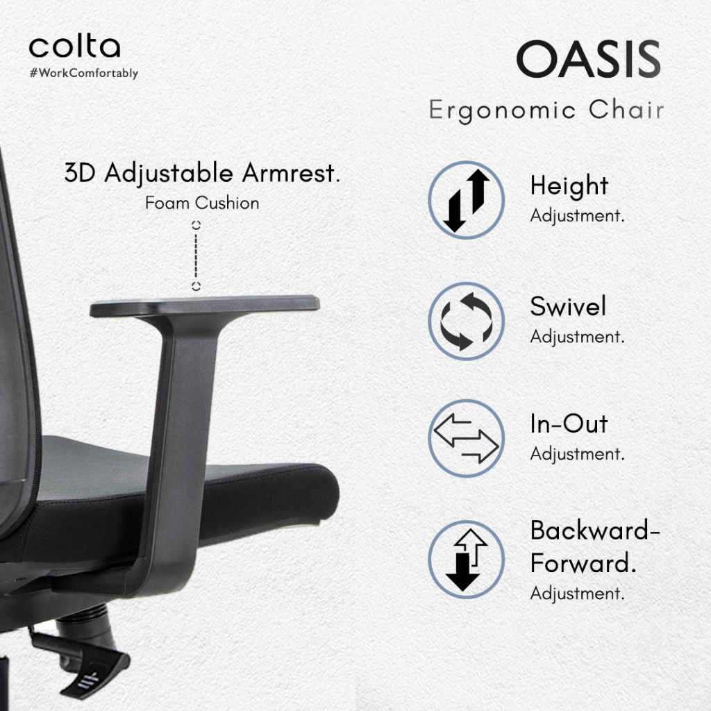 Colta Oasis Ergonomic Office Chair Kursi Kantor Belajar Ergonomis