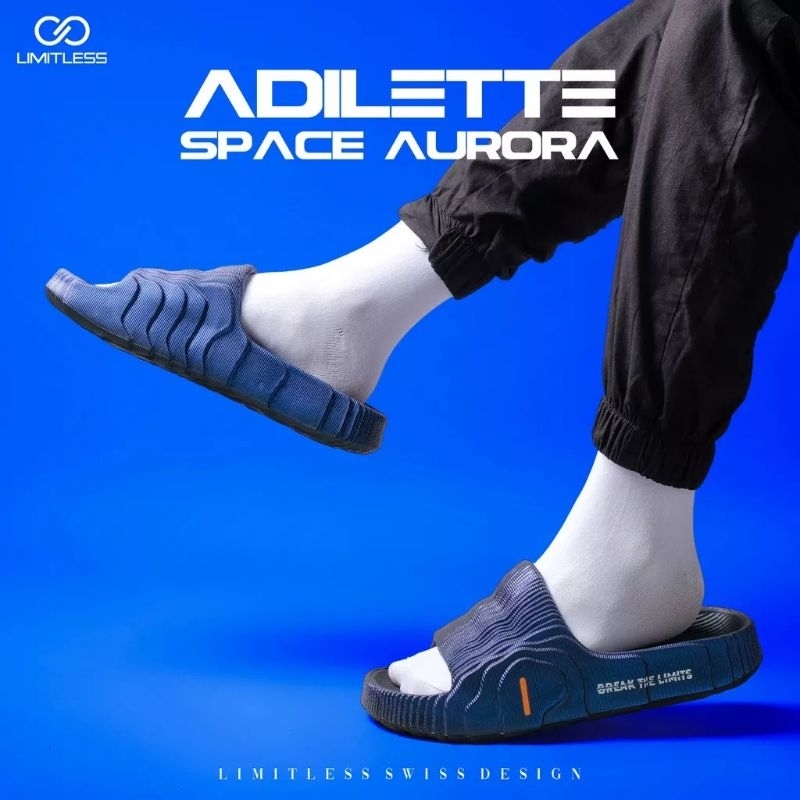 Sandal Slide Pria Adilette Space Aurora Premium / Sandal Slop Pria Viral Extralight