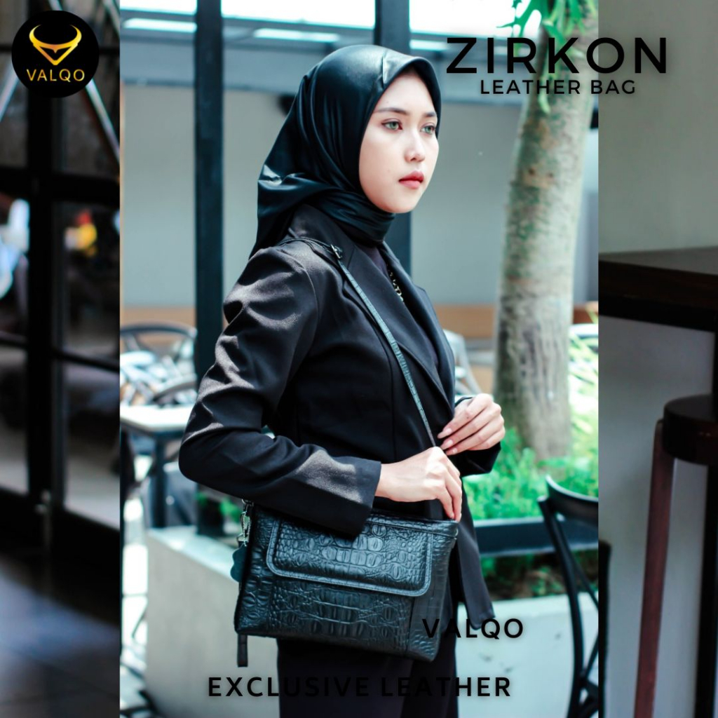 [VALQO] ZIRKON Tas kulit sapi Motif BY Clutch Kulit Pouch Wanita Tas Tangan Kulit