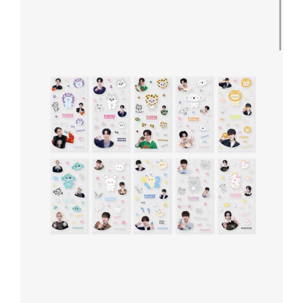 [DP PO] TREASURE CLEAR STICKER SET (FUNNY TREASURE)