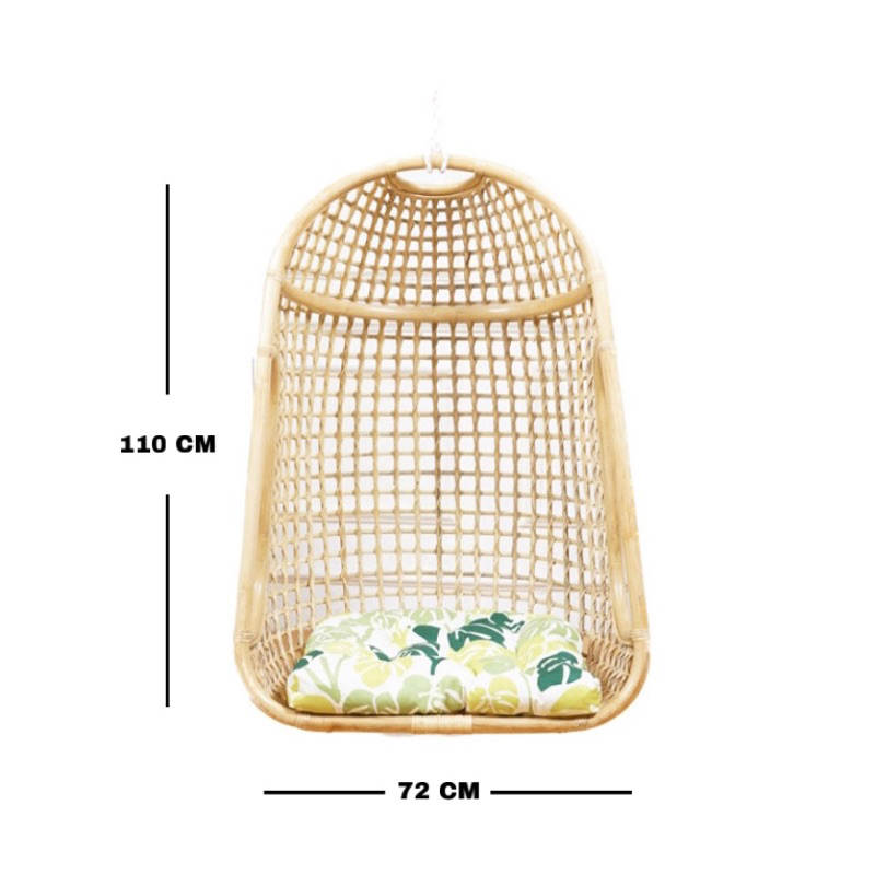 Ayunan Rotan Bahama Dengan Cushion Dewasa / Rattan Hanging Chair Finishing Melamin