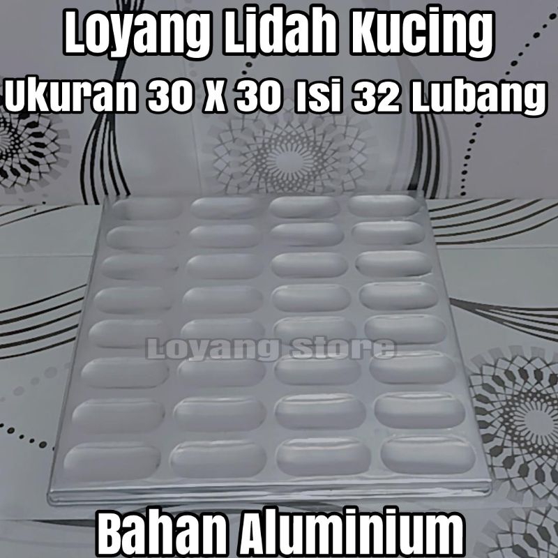 Loyang Lidah Kucing 30 X 30 Cm Isi 32 Lubang Anti Lengket