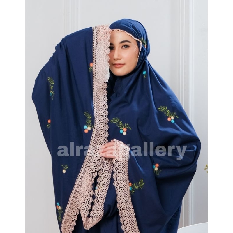 Mukena Bordir Katun Premium Bunga Cantik Renda Mewah Terbaru