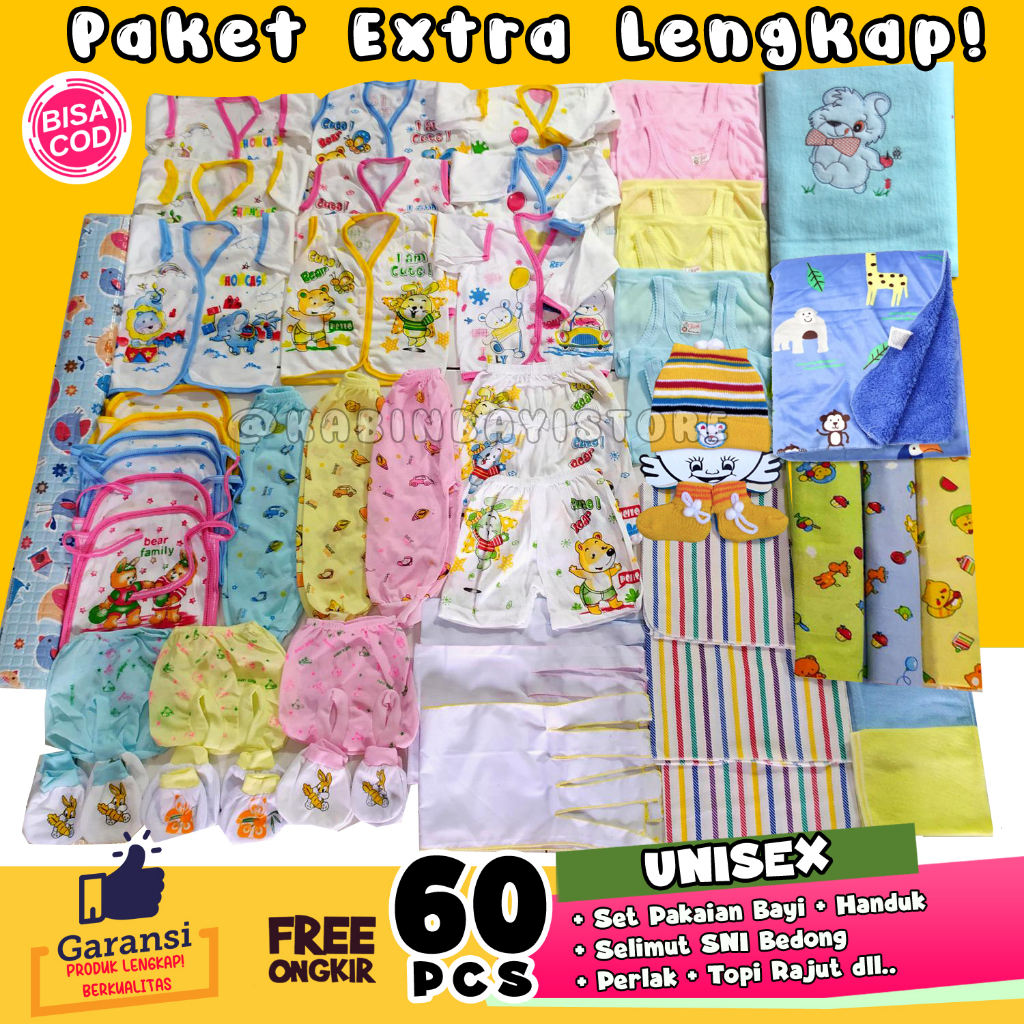 Paket Lahiran Promo 49 Pcs Paket Murah Baju Bayi New Born