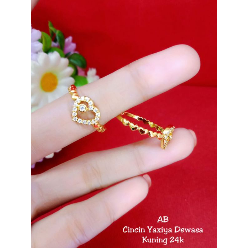 cincin love 5 lapis emas 24k