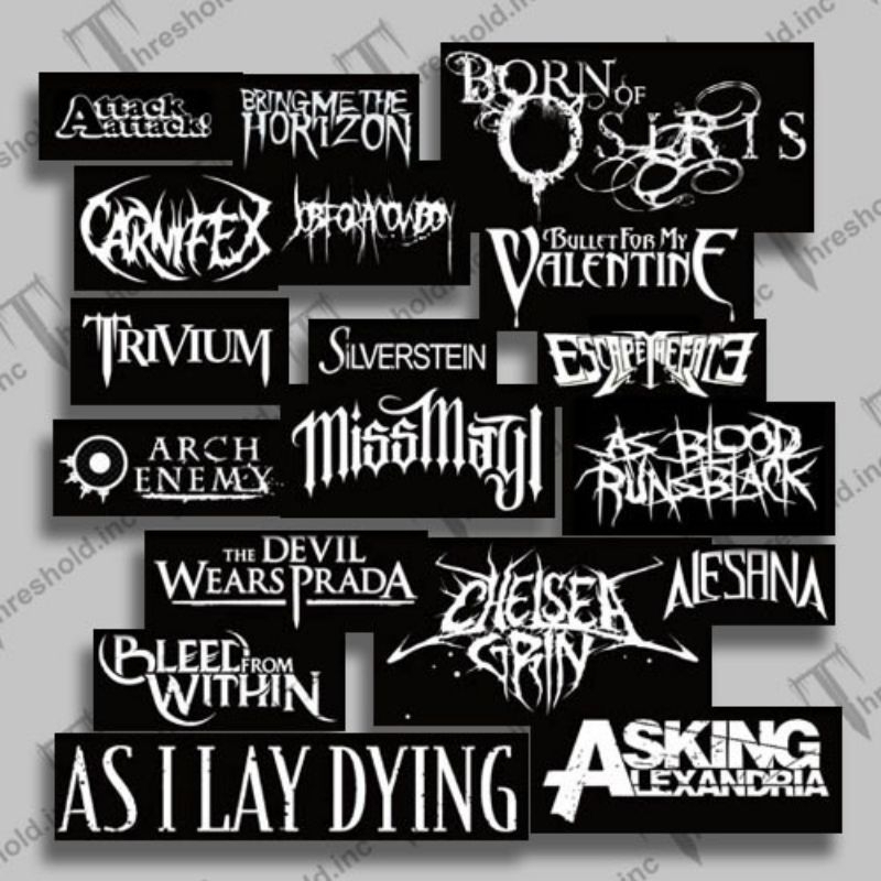 

Sticker Metal band Pack [Isi20pcs] / Metalcore / deathcore