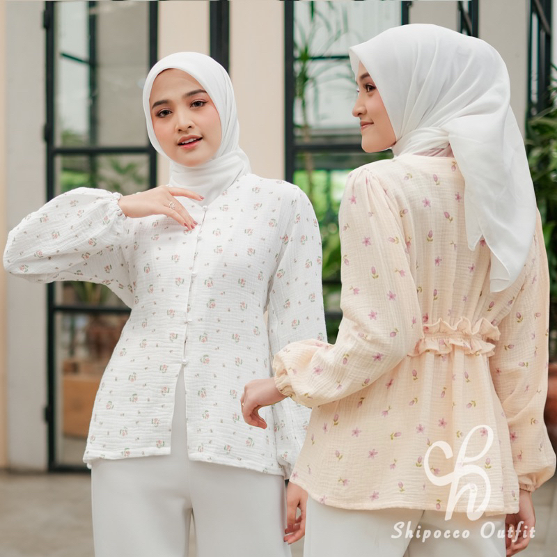 BLOUSE KOREA ATASAN KOREA ATASAN CRINKLE by Shipocco Outfit