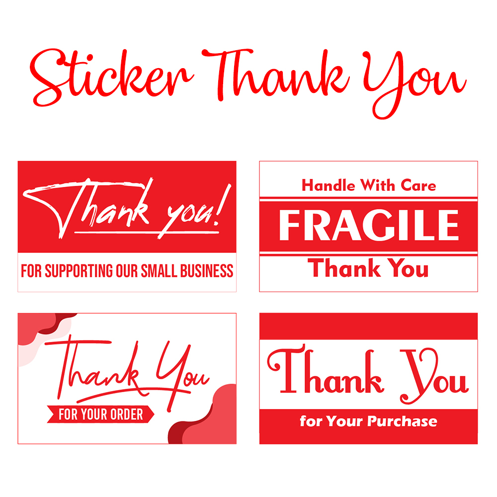 

Sticker Thank You Fragile Pecah Belah Urgent Stiker Label Pengiriman Olshop 5 x 3 cm