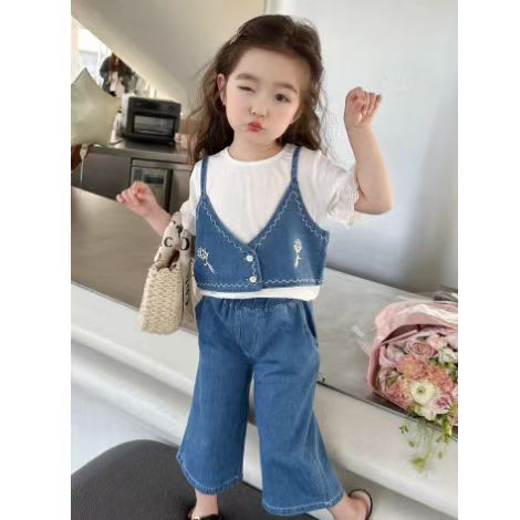 (LOLI-JKT) BS- 463 SETELAN 3N1 ANAK IMPORT KULOT ROMPI SIZE 100-140