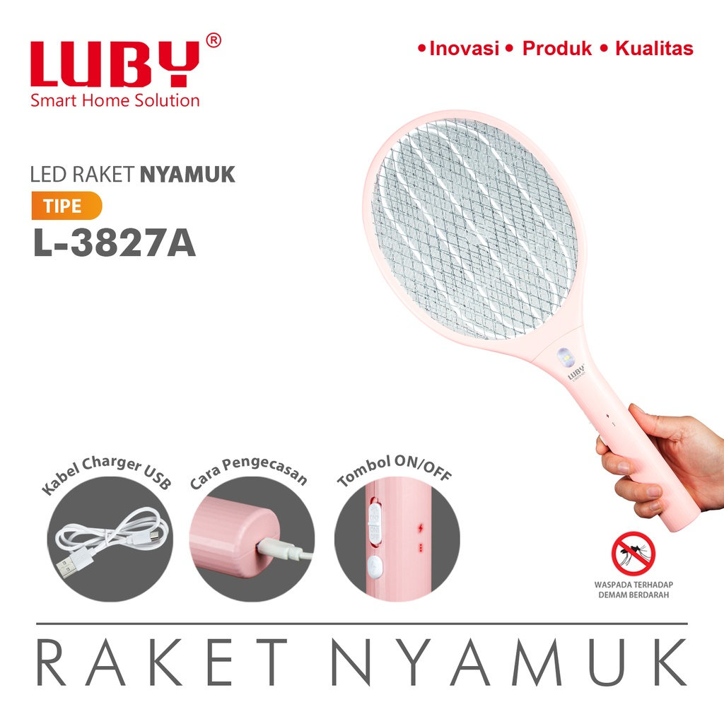 LED RAKET NYAMUK ELECTRIK LUBY~PEMBASMI NYAMUK RECHARGEABLE