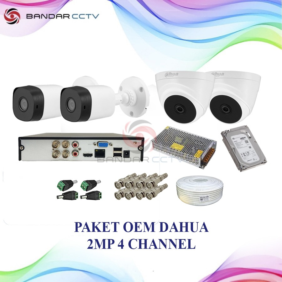 PAKET KAMERA CCTV OEM DAHUA 4CH 2MP