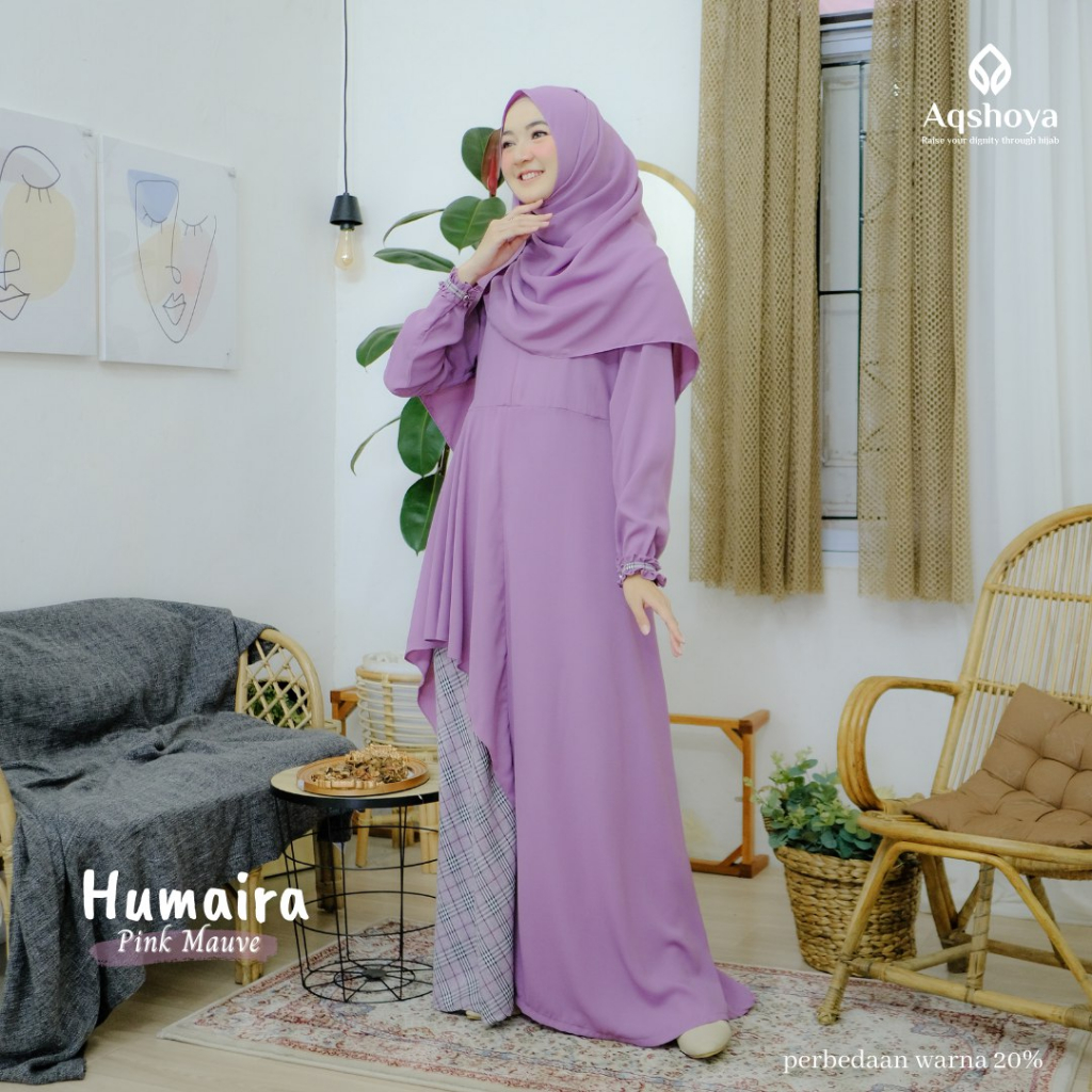 Gamis Set Humaira By Aqshoya Ready stok tersedia size S hingga XL