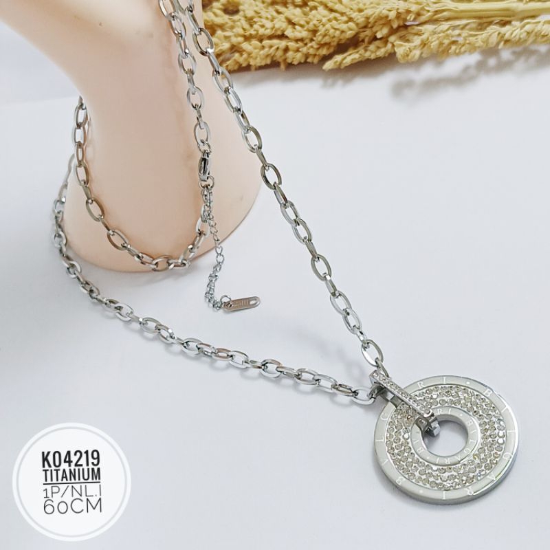 Kalung titanium rantai permata bvl 60 cm K04219