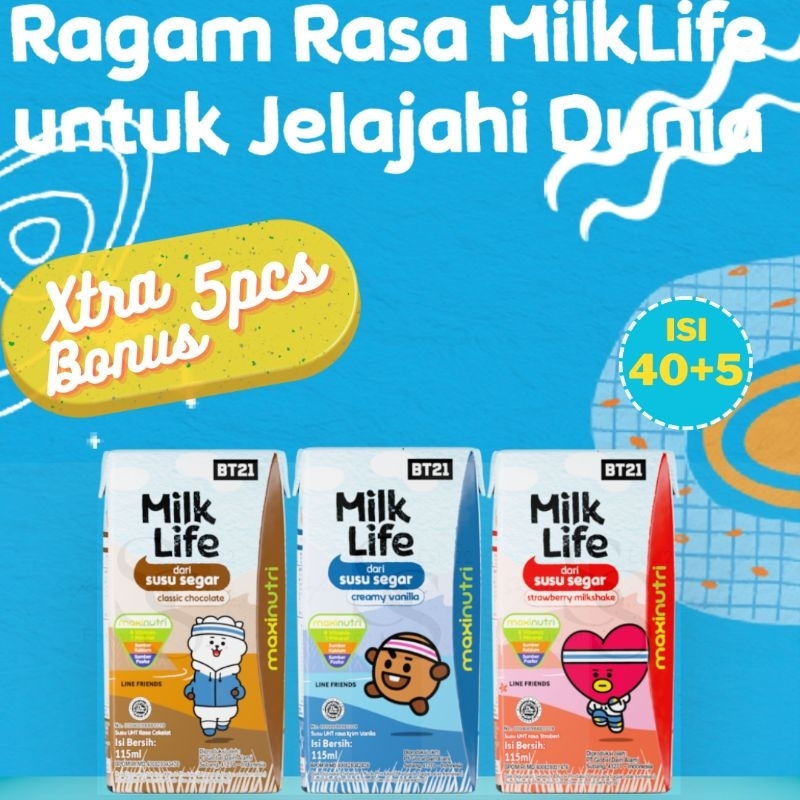 

Susu UHT Milk Life 115ml bonus 40+5