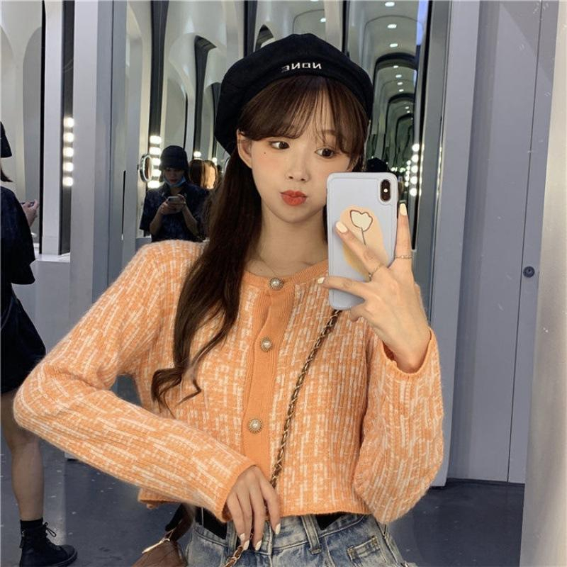 【 Bra Mall 】BJ-027 Cardigan Korean / Cardigan Import Wanita Lengan Panjang Model Kancing Bahan Rajut Tebal Cardigan Top / Knit Korea