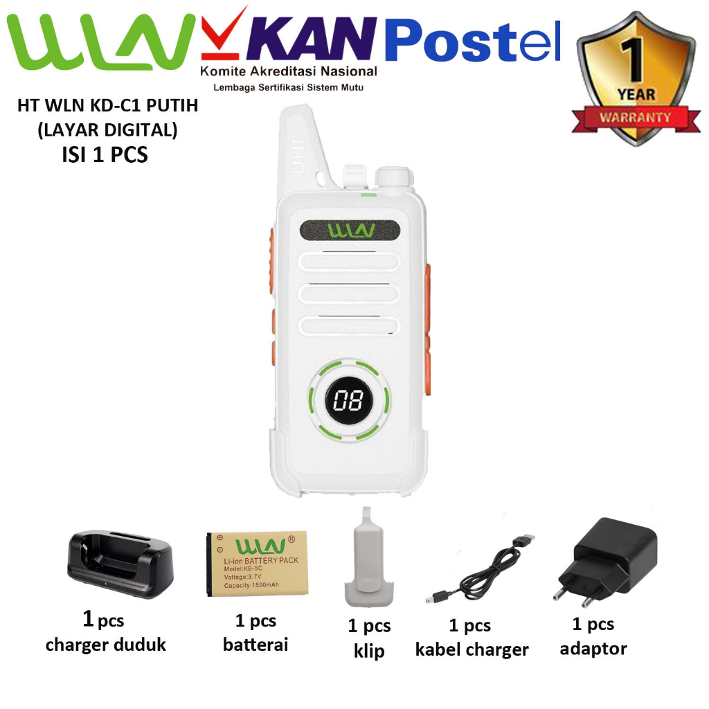 HT Satuan kd-c1 dengan layar digital hitam (isi 1pcs)