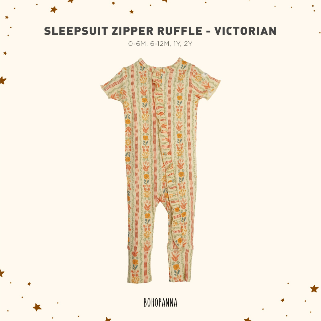 BOHOPANNA - SHORT SLEEPSUIT RUFFLE - Baju Tidur Anak Terbaru