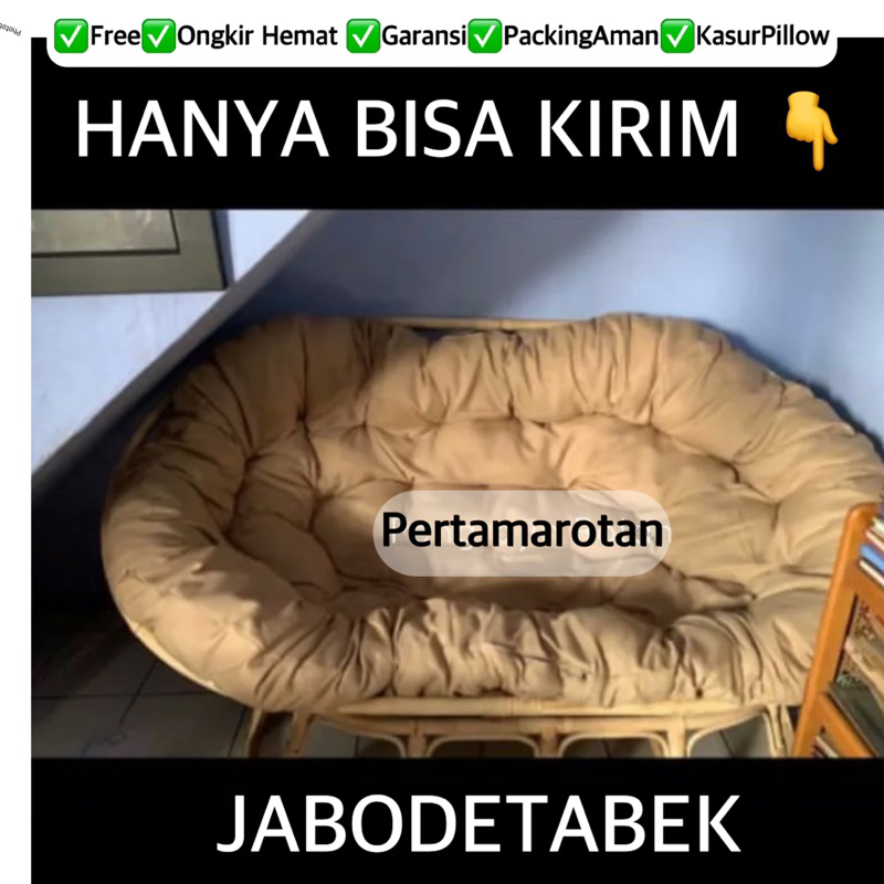 MAMASAN SOFA ROTAN/KURSI KASUR ROTAN SANTAI JUMBO