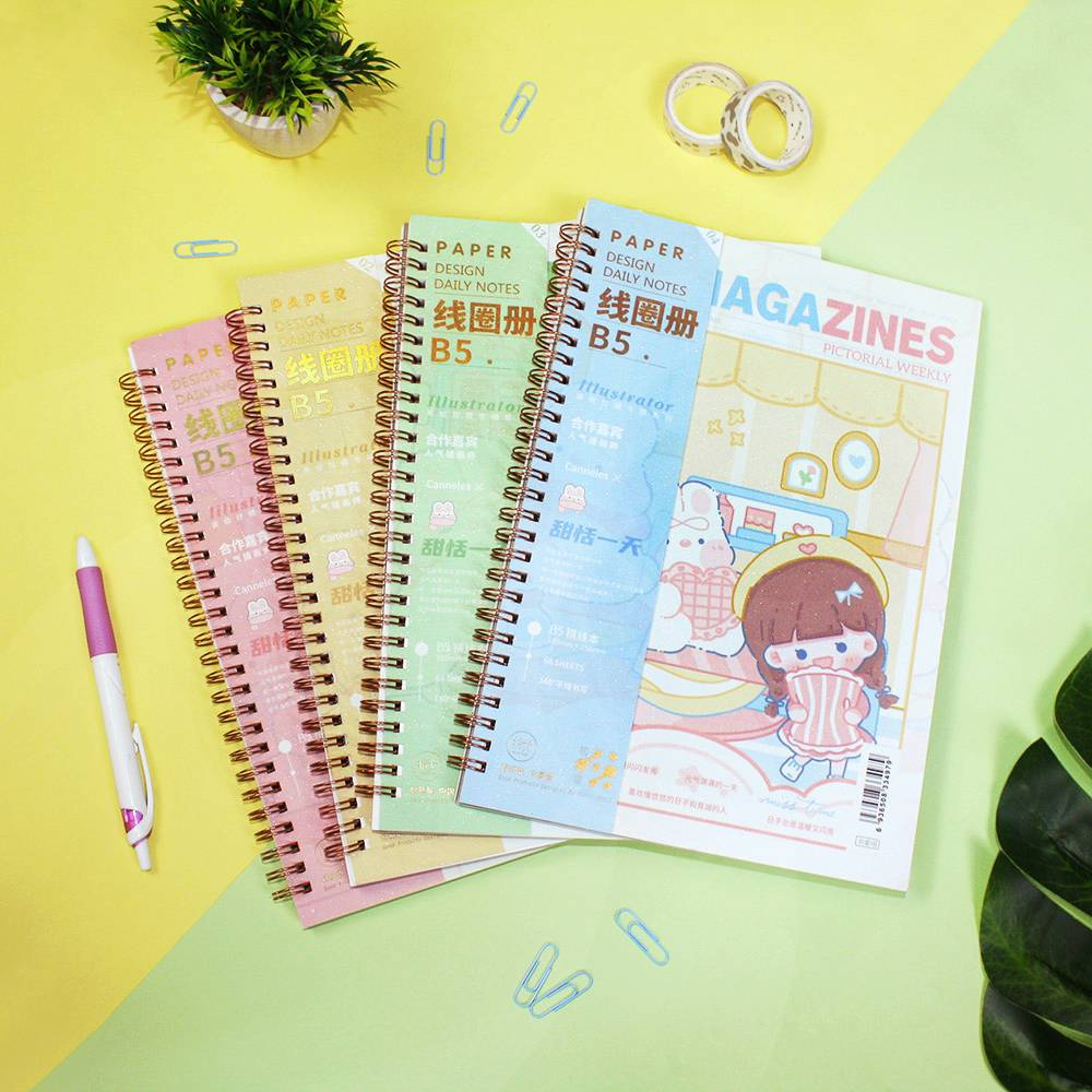 

B5 SWEET DAY CREAM RABBIT SPIRAL RULED NOTEBOOK | BUKU TULIS BERGARIS