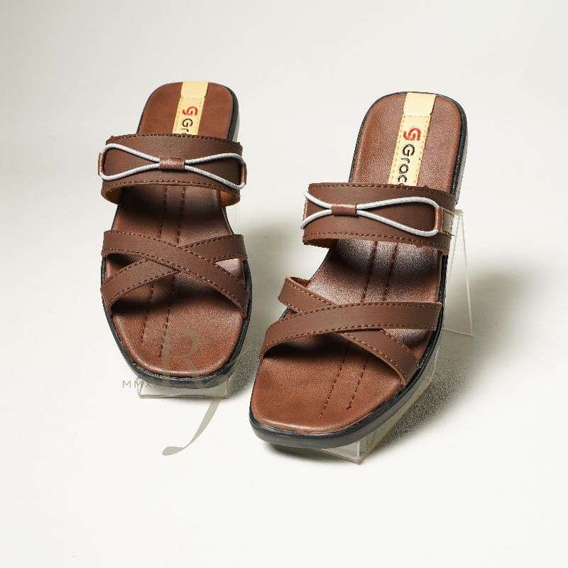 GRACE [ORION 203] Sandal Teplek Wedges Wanita Slop Tali Kepang Kekinian Sendal Selop Slip On