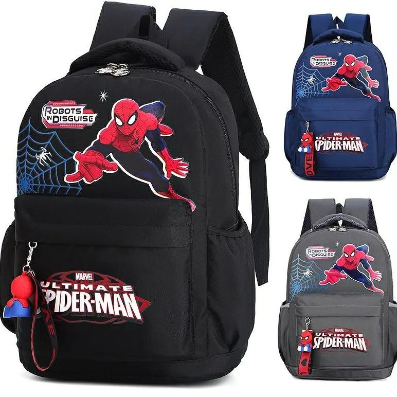 MERRYMONEY Spiderman - Tas Anak Sekolah Laki-laki Karakter Spiderman SD TK Tas Ransel Anak Sekolah T