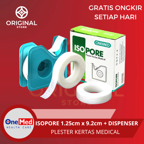 ISOPORE PLESTER KERTAS MEDICAL 1.25 cm x 9.2 cm + DISPENSER - ONEMED