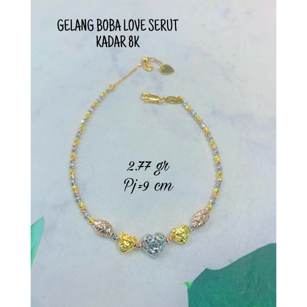 Gelang boba love serut kadar 375