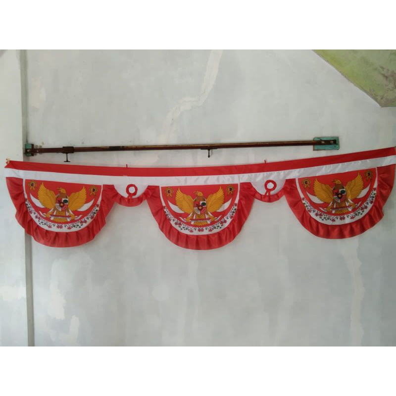 bendera background 3 gelombang.bendera gapura