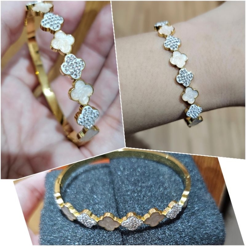 Gelang Titanium asli motif elv Premium Quality Branded Band Stainless steel Rantai anti karat anti alergi 717