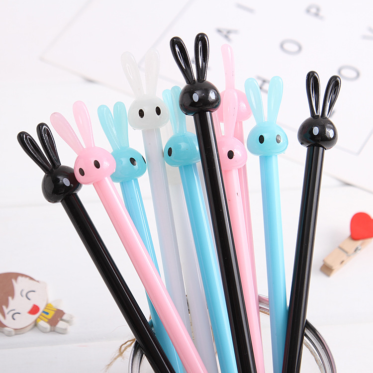 MMM Pulpen Pena Bentuk Karakter Kepala Kelinci Lucu Bolpen Karakter Bunny Cute Unik Pulpen Karakter Gel Imut Pulpen Gel Pena Murah Import