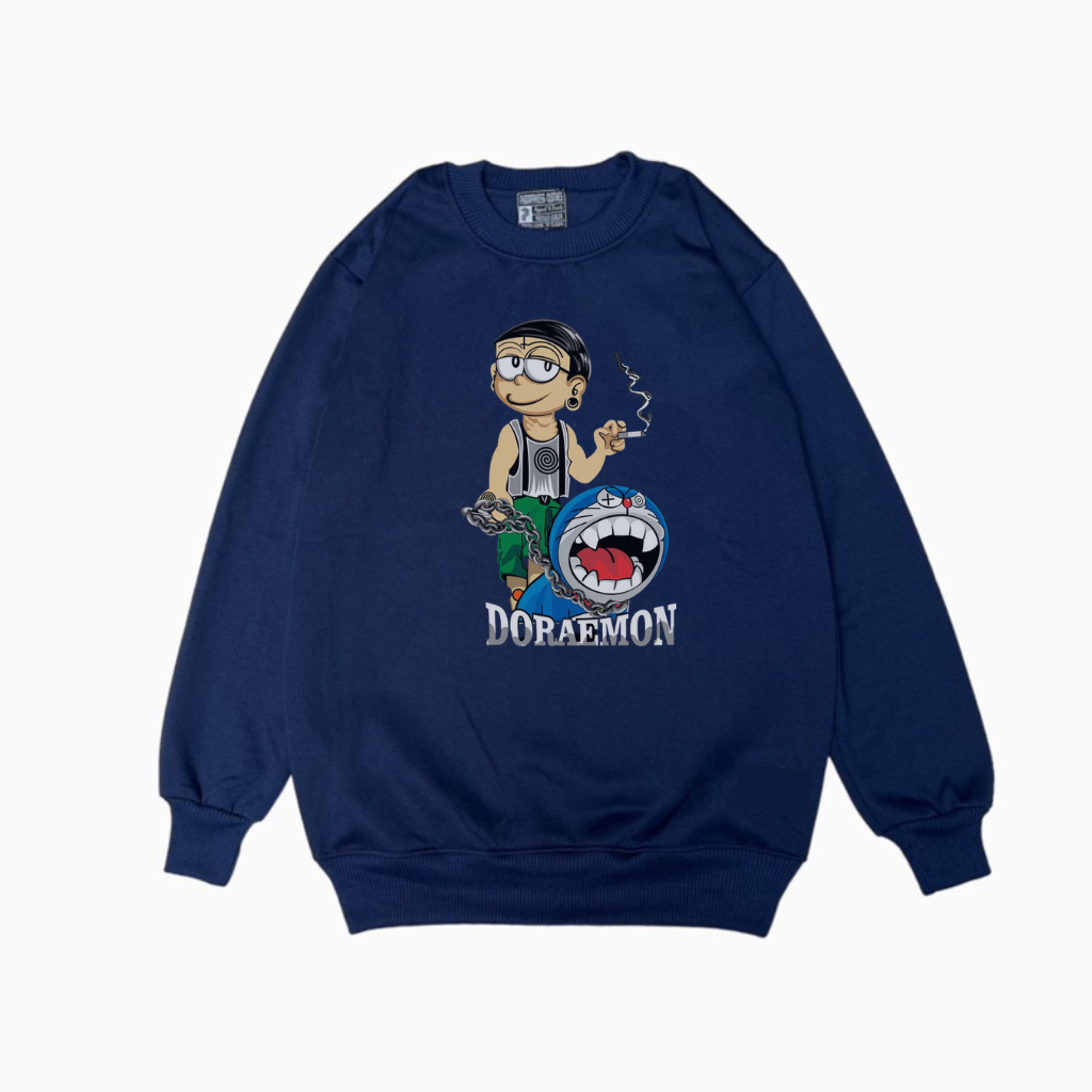 Crewneck terbaru Navy Simple edition sweater original Doraemon Premium Quality