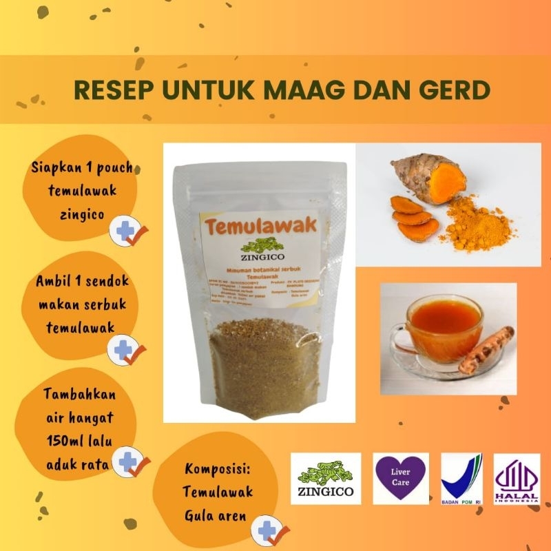 

ZINGICO temulawak 50 gram maag,gerd,kolesterol,hipertensi,fatty liver