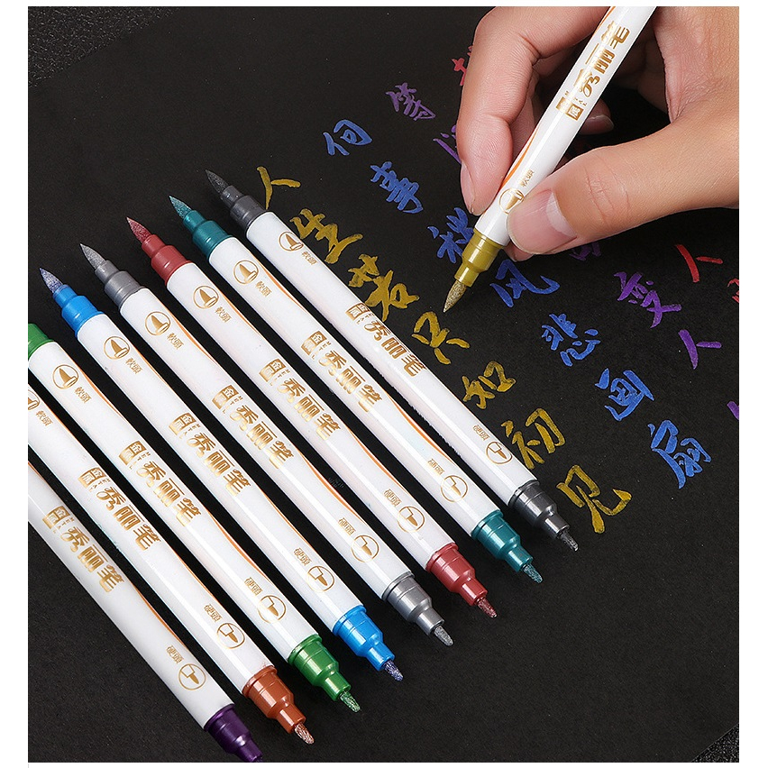 

ozozshop - Metalik Pen Double Tip 10 Warna #ST030 / Metal Marker Spidol Metalik / Pulpen Dekor Kaligrafi / Pena Pelajar Dekorasi Seni Melukis