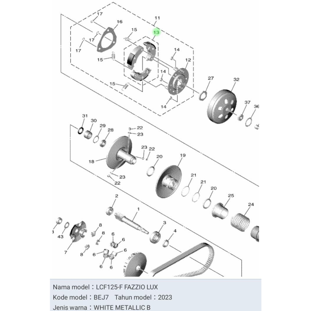 KAMPAS GANDA OLNY FAZZIO FAZIO ASLI ORI YAMAHA B6Y WE662 00