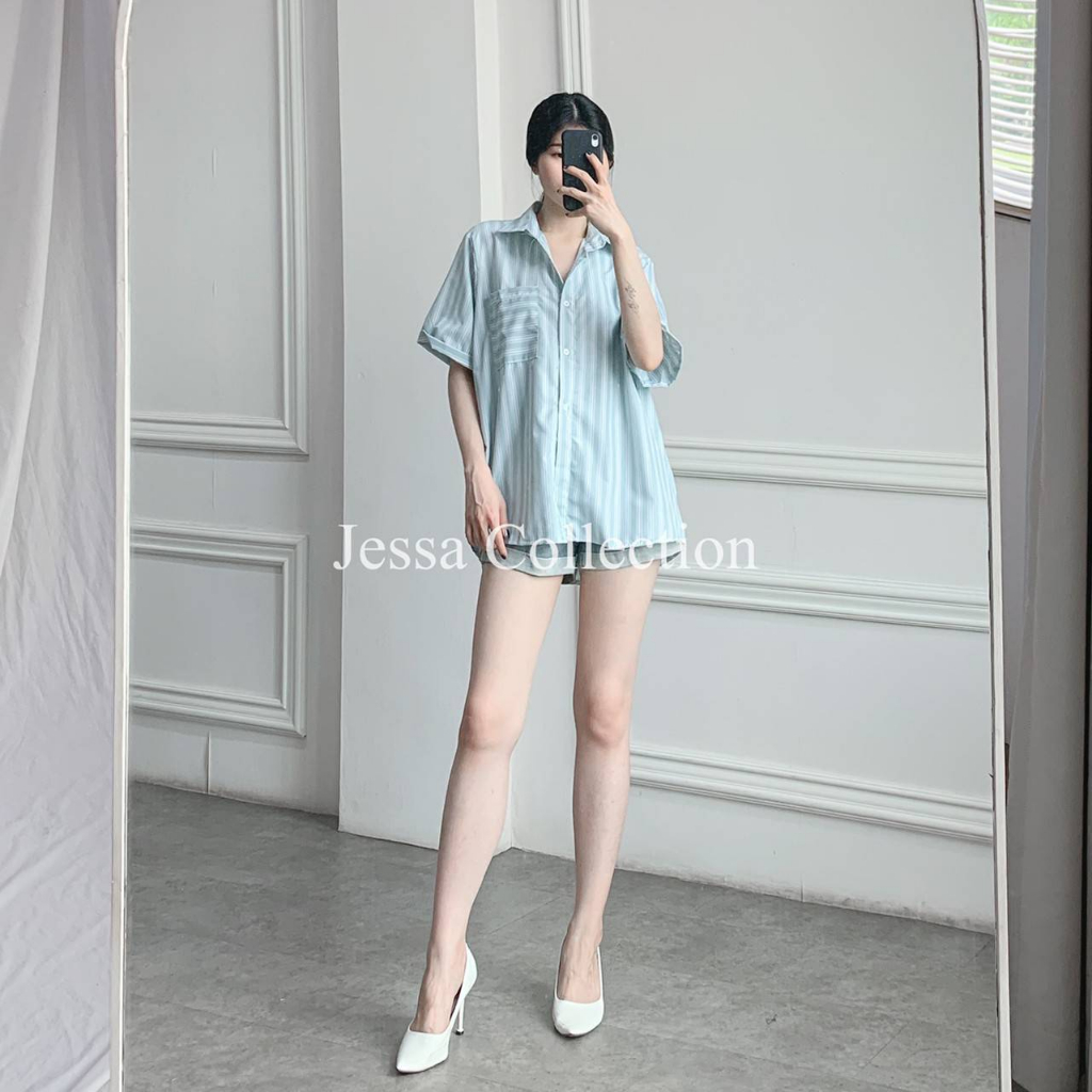 Kemeja Oversized Salur Inako FG