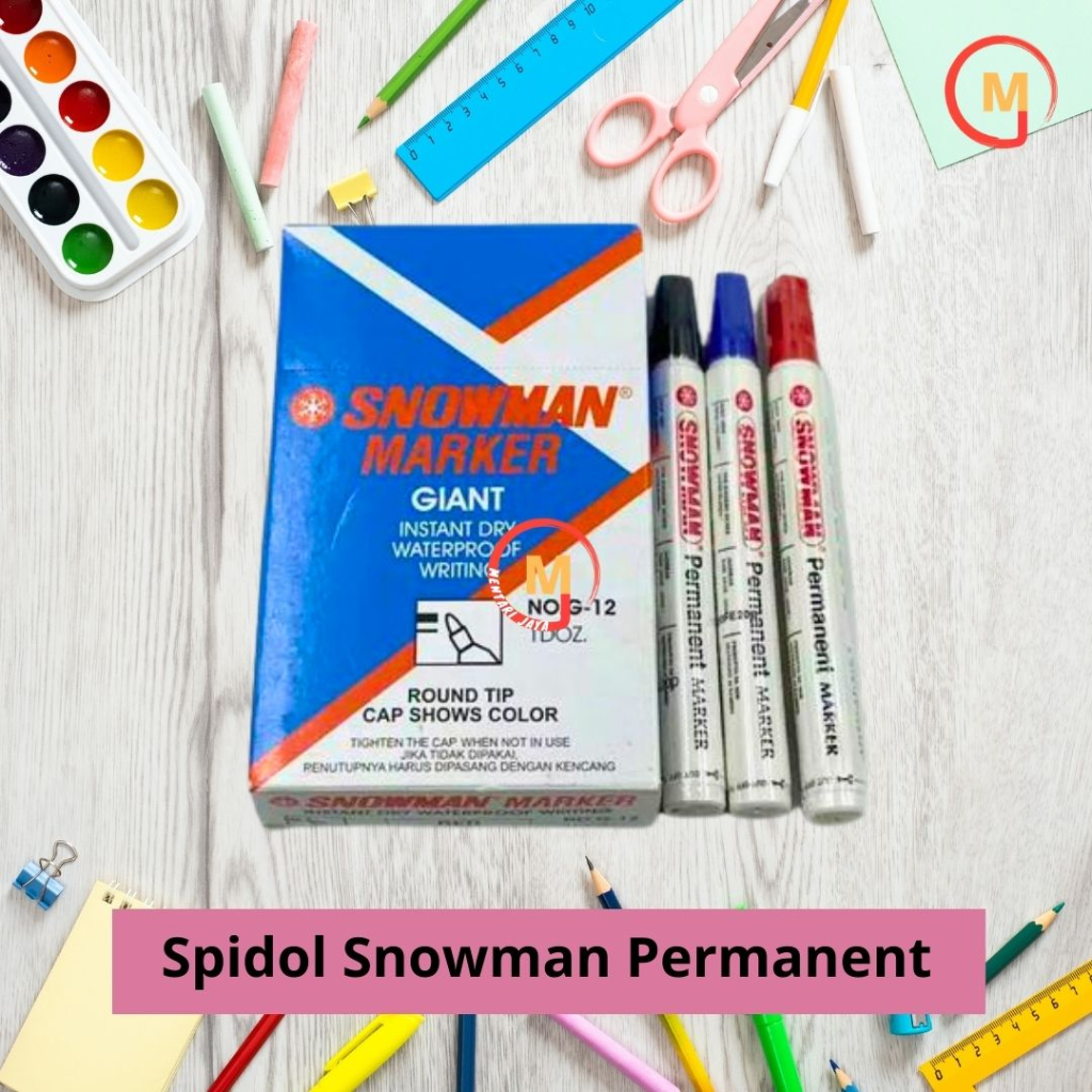 

Spidol Snowman Permanent Marker (Hitam, Biru, Merah)