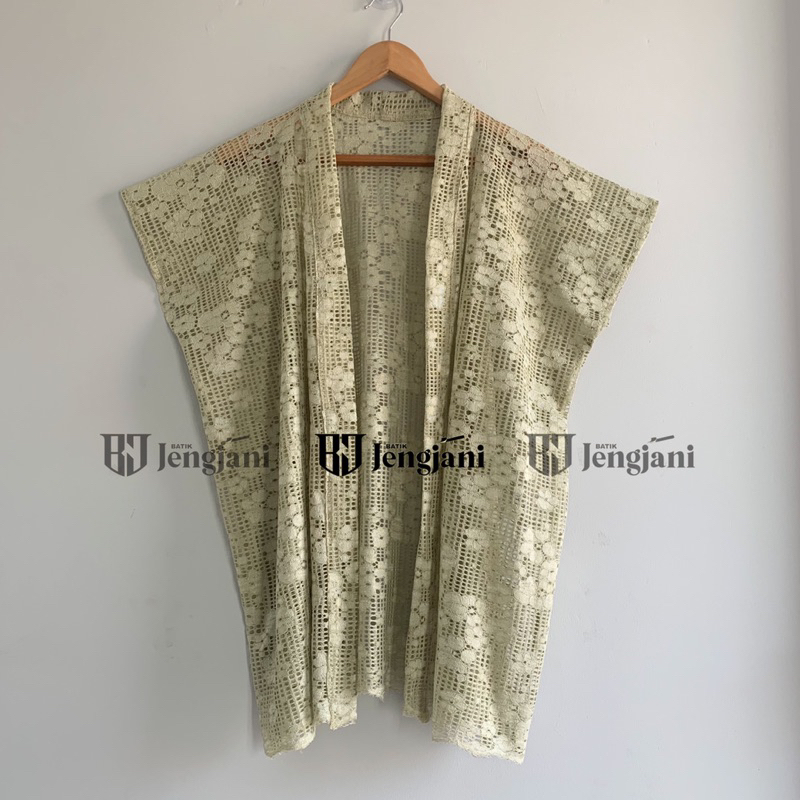 Outer Lace Flower | Outer Bruklat Warna Sage Premium | Outer Kondangan Kekinian