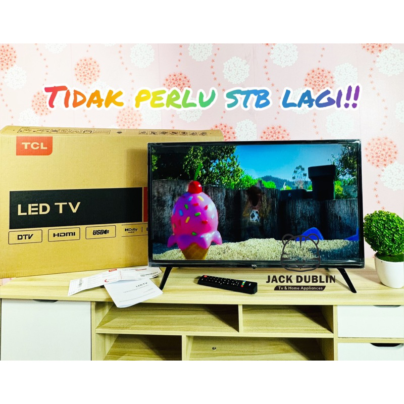 TV LED 32 INCH TCL 32B3 32D3000 DIGITAL TV TIDAK PERLU STB GARANSI RESMI